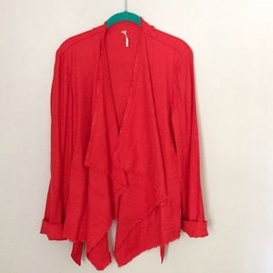 Free People medium drape raw hem jacket
